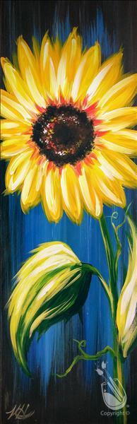 Rustic Sunflower on Blue