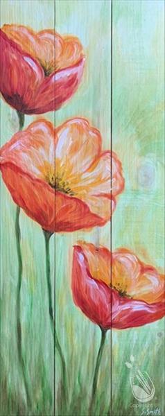 Peaceful Poppies (shown on wood board)