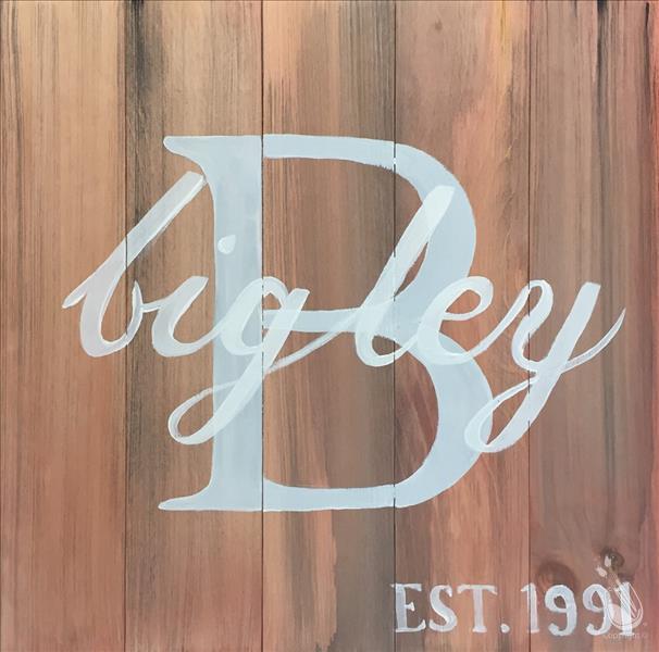 Timber Tuesday - Alfresco Event - Monogram Board