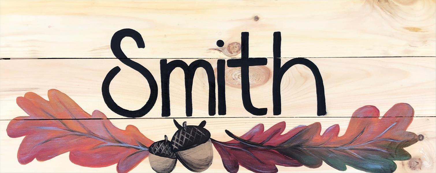 Fall Family Name Sign (Canvas or Wood Plank Board)