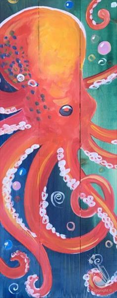 Vivid Octopus Real Wood Board