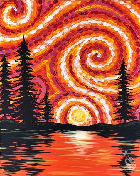 Van Gogh Forrest Sunset-Set the Night on Fire