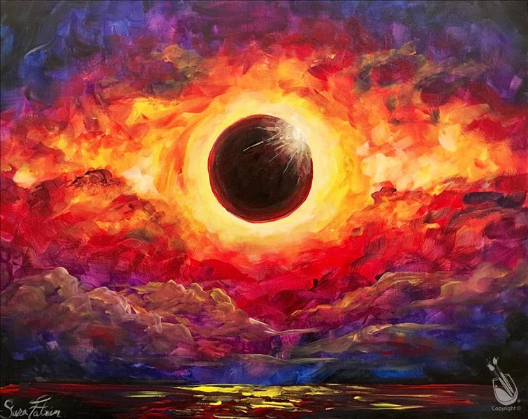 How to Paint Solar Eclipse Afternoon Painting