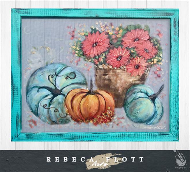 Rebeca Flott Arts - Flowers in the Pumpkin Patch
