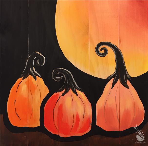 Harvest Moon Pumpkin Trio (shown on Wood Board)