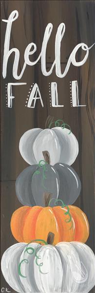 Hello Fall Stacked Pumpkins