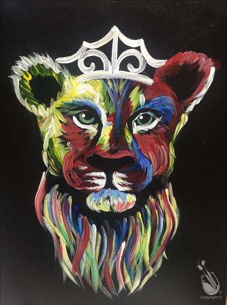 Colorful Lioness ~ Public Blacklight Event