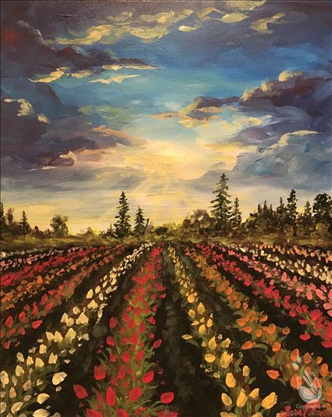 How to Paint $5 Mimosa, Tulip Fields