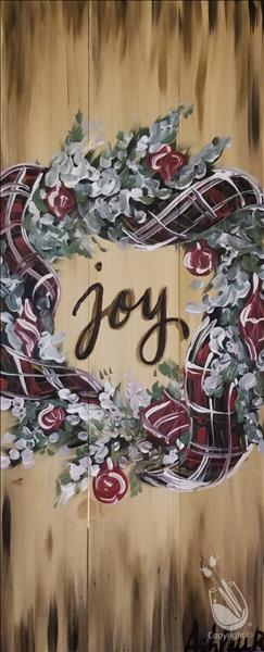 *CANVAS OR PORCH LEANER* Christmas Plaid Wreath