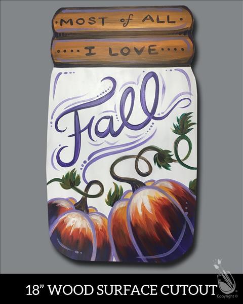 Fall Pumpkin Jar Cutout