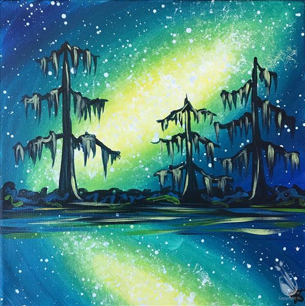 How to Paint BLACKLIGHT Galaxy Swamp Night!