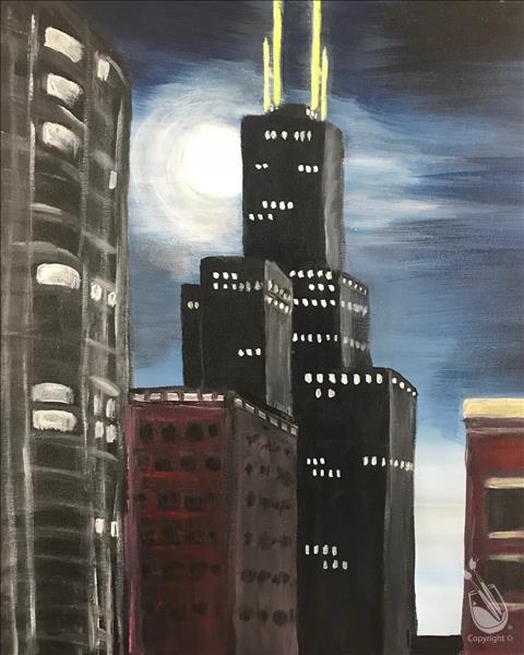 How to Paint DATE NIGHT: Moon Over the City!