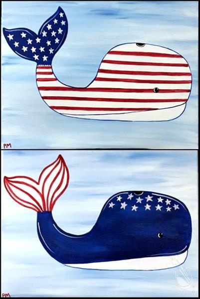 Patriotic Whale for Kids - Pick which one to paint