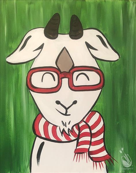 DAYTIME-NEW ART-Christmas Billy Goat-ADD A CANDLE