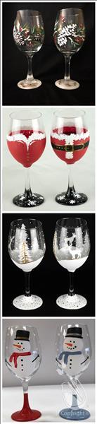 Holiday Wine Glass set - choose 1(Great Gift Idea)