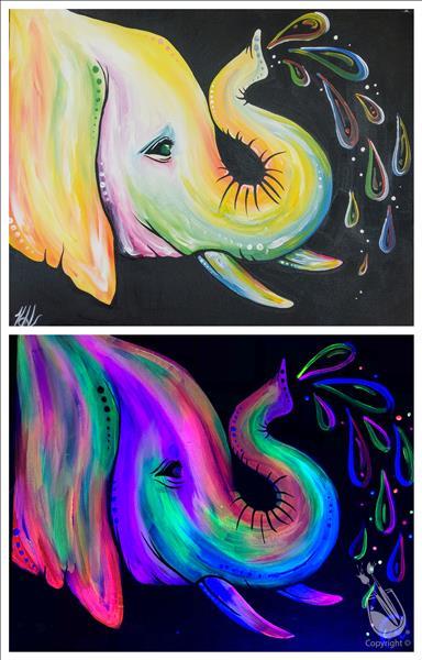Neon Elephant Love Blacklight Set