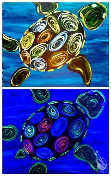 Neon Turtle Blacklight Set