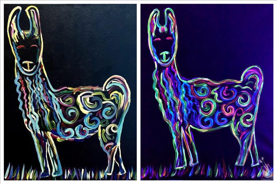 Neon Llama Blacklight Set