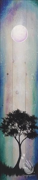 Galactic Moonrise Silhouette 10x47” Porch Leaner