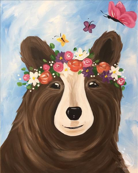 Mama and Me Flower Crown Bears - Mama Bear