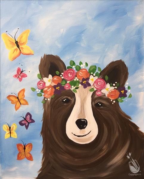 Mama and Me Flower Crown Bears - Baby Bear