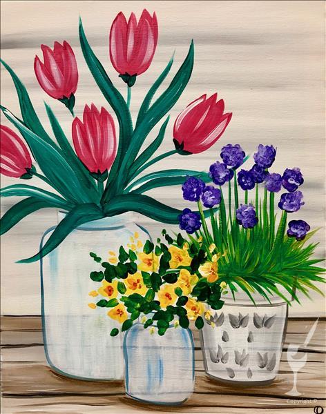 Blooming Flowers with Acrylics & Antics, 05/12/2024 - Paint Nite