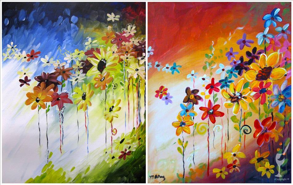 Colorful Whimsical Flowers - Pick Your Colors