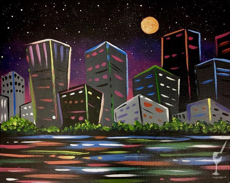 Neon Little Rock Lights--Single Canvas