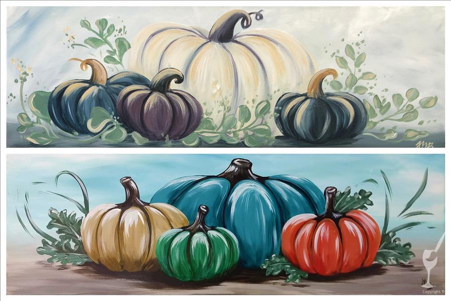 Timber Tuesday - Colorful Pumpkins and Eucalyptus