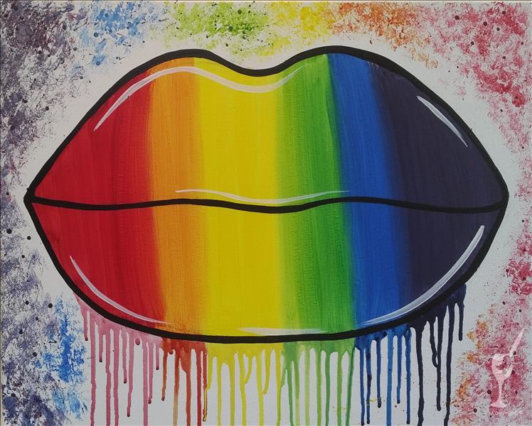 Rainbow Drippy Lips