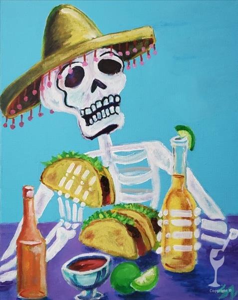 How to Paint TIPSY SKELETAL TUESDAY on Wednesday