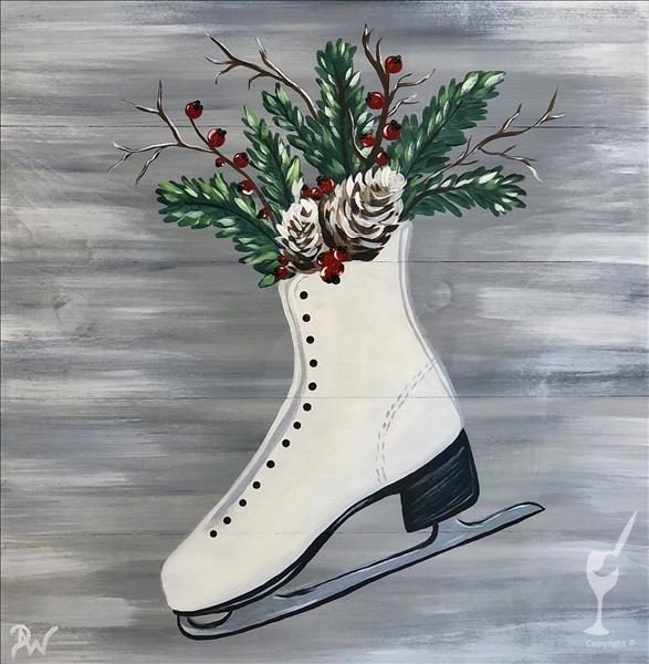 Shiny Metallic Ice Skate Real Wood Board