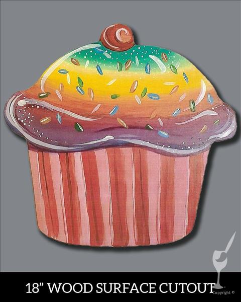 How to Paint Colorful Cupcake Cutout