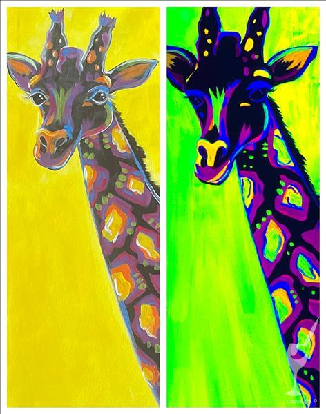 Neon Safari Giraffe Blacklight Set