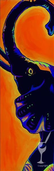Neon Safari Elephant BLACKLIGHT