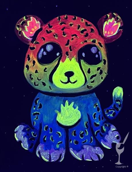 Charlie the Rainbow Cheetah BLACKLIGHT