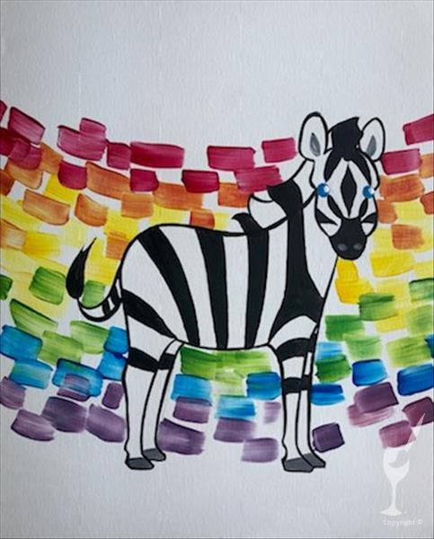 How to Paint Family Fun - Rainbow Zebra!