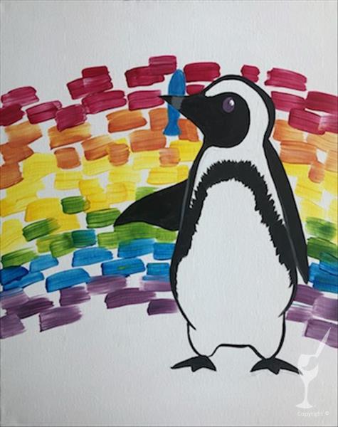 How to Paint Family Fun - Rainbow Penguin!