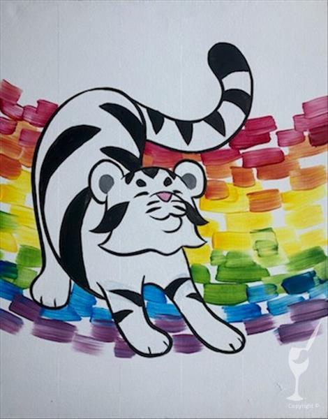How to Paint Family Fun - Rainbow Tiger!