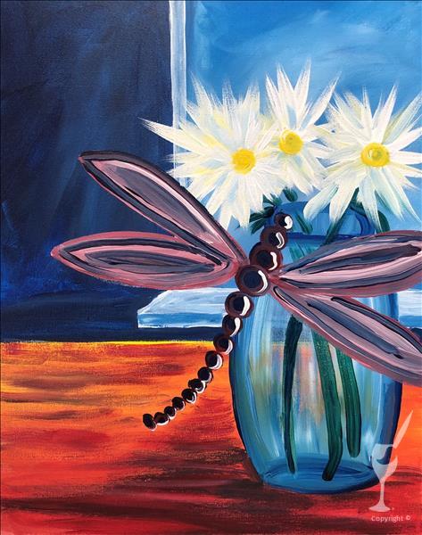 Wonderful Wednesday - Dragonfly and Daisies