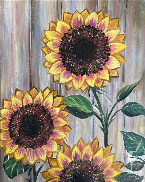 Rustic Sunflower on Canvas OR Wood Board