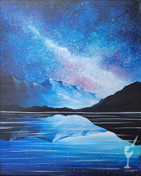 "Milkyway Mountain" *Fun Splatter Paint Stars!*