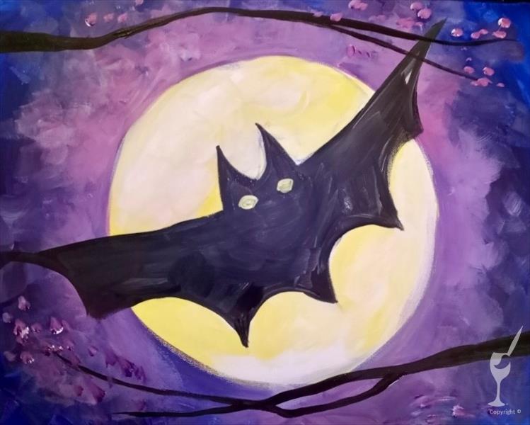 How to Paint BLACKLIGHT PARTY - Bat at Midnight - LET’S GLOW
