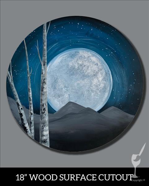 Bright Blue Moon | Circle Canvas