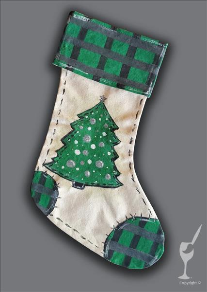 Rustic Christmas Tree Stocking