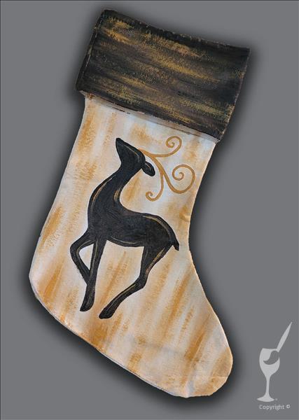 Rustic Reindeer Stocking