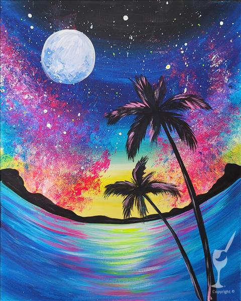 How to Paint Stars On The Beach-Tropical Blacklight! 18+