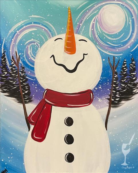 NEW! TEEN FRIENDLY! Happy Snowman *add candle