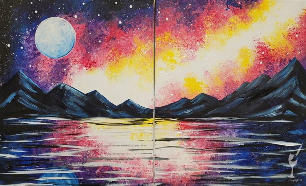 How to Paint NEW! DATE NIGHT! Galaxy Reflection - Set