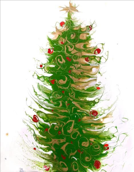 Christmas Tree Paint Pour